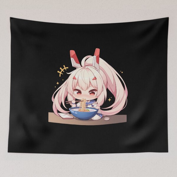 Item preview, Ayanami Azur Lane Anime Girl Kawaii Ramen White Chibi Bunny Noodles designed and sold by Raslbazola.