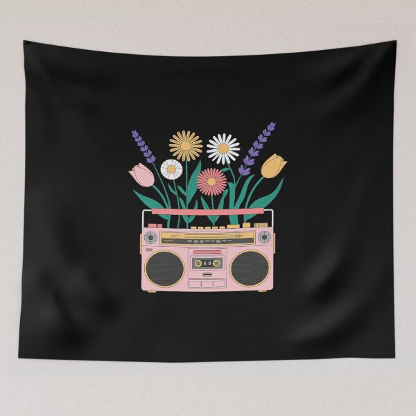 Item preview, Boombox with Colorful Flowers Music Lover designed and sold by LittleDame.