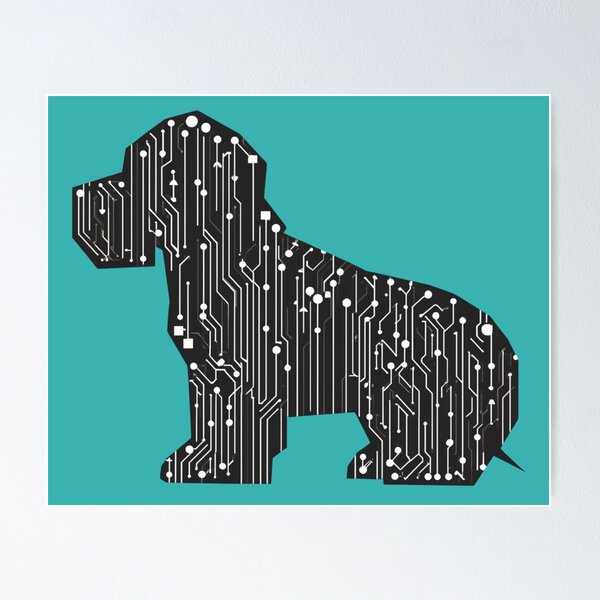 Item preview, Network Dog — Dog Silhouette Made From Network Elements designed and sold by Malfinio.