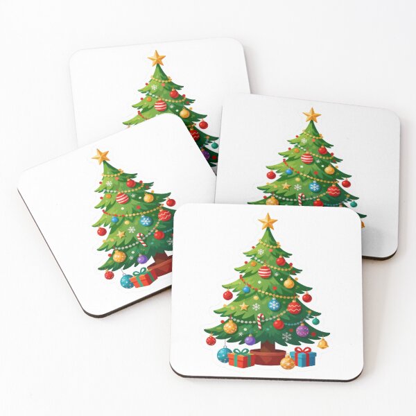 Item preview, Colorful Decorated Christmas Tree Sticker – Ornaments, Lights and Presents Holiday Design designed and sold by Soft Chaos Studio.