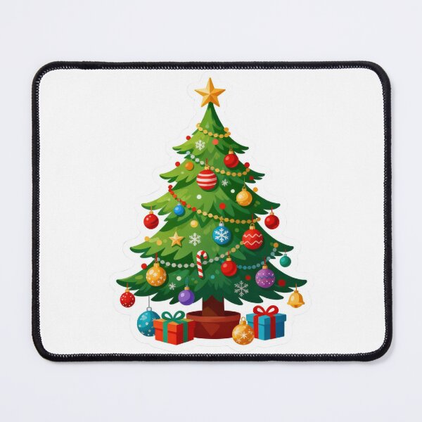 Item preview, Colorful Decorated Christmas Tree Sticker – Ornaments, Lights and Presents Holiday Design designed and sold by Soft Chaos Studio.