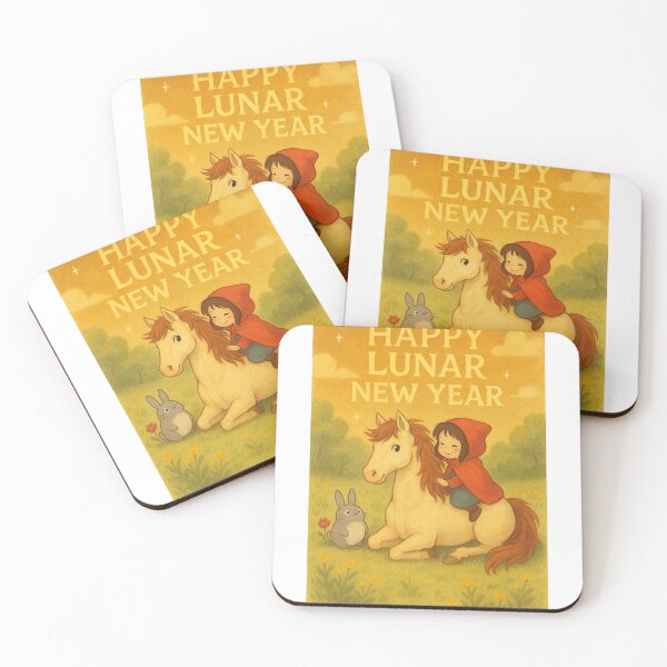 Item preview, Wholesome Lunar New Year Card with Studio Ghibli Girl and Horse designed and sold by Aryabek.