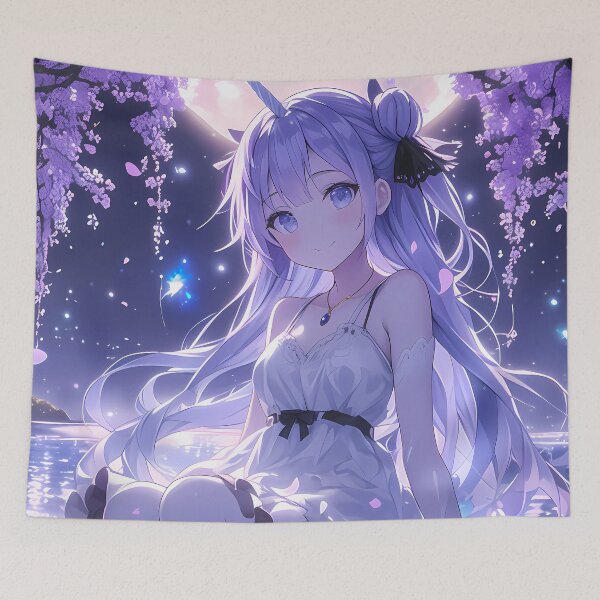 Item preview, Pastel Wisteria Moon Unicorn Azur Lane Fantasy Night Serenity Soft Glow designed and sold by Raslbazola.