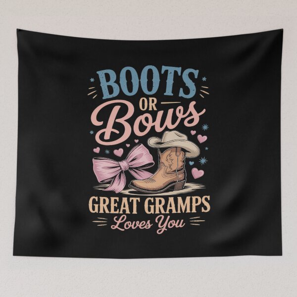 Item preview, Boots or Bows Great Gramps Loves You Gender Reveal designed and sold by GasVille.