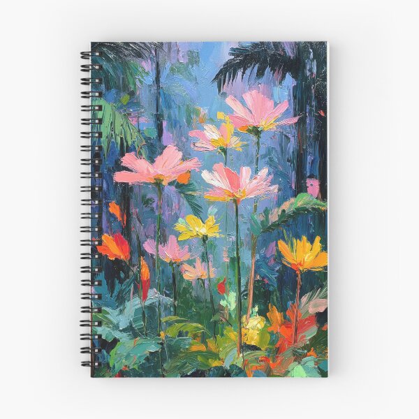 Item preview, Impressionist garden with pink cosmos designed and sold by ArtHouseNiklas.