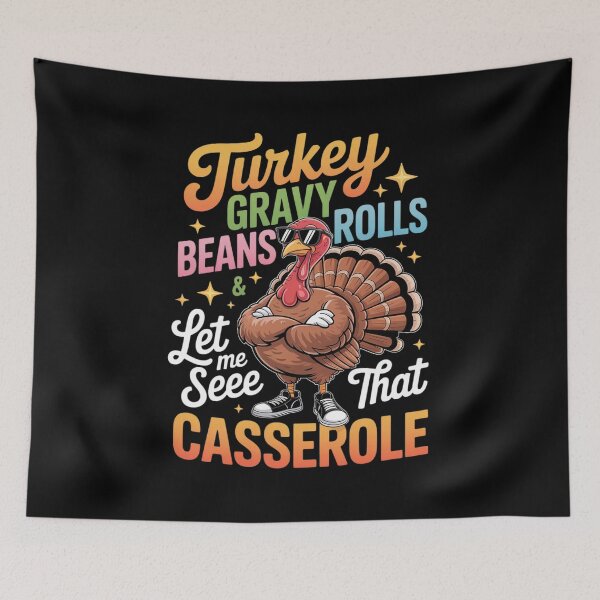 Item preview, Funny Thanksgiving Turkey Gravy Beans Rolls Casserole  designed and sold by RuthGAArt.