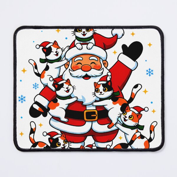 Item preview, Santa Surrounded by Calico Cats – “Merry X’mas” Whimsical Holiday Chaos Design designed and sold by meesub.