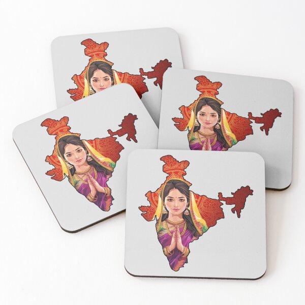 Item preview, Namaste India – Cultural Map Art with Traditional Woman designed and sold by mashmosh.