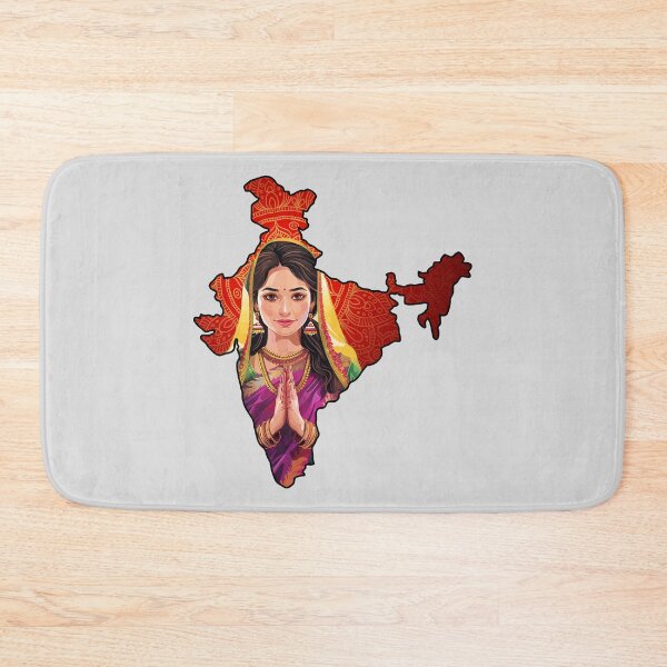 Item preview, Namaste India – Cultural Map Art with Traditional Woman designed and sold by mashmosh.
