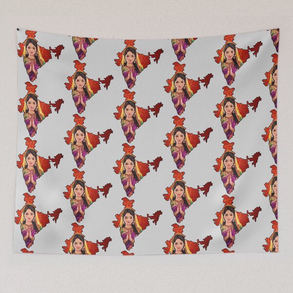 Item preview, Namaste India – Cultural Map Art with Traditional Woman designed and sold by mashmosh.