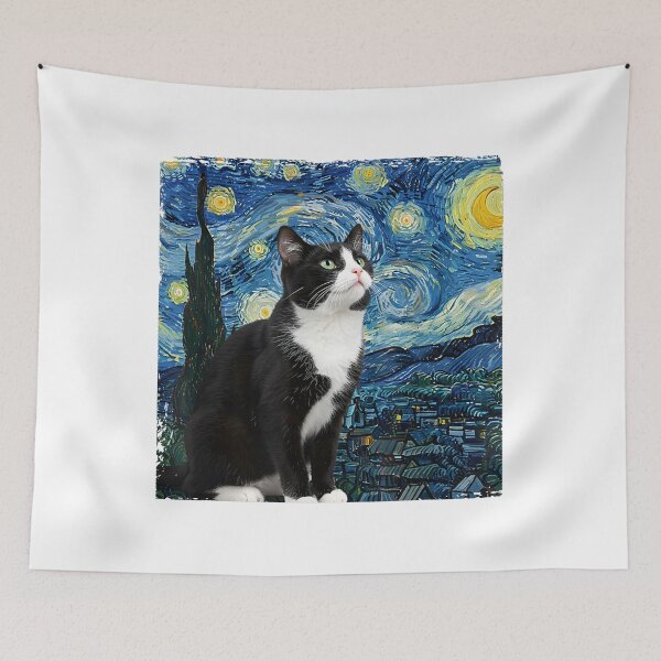 Item preview, Starry Night Cat - Van Gogh Inspired designed and sold by Examp1887.