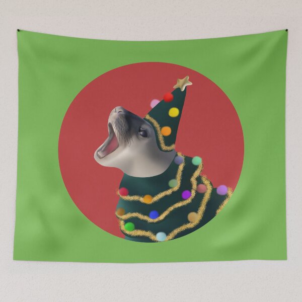 Item preview, Ihupuku (Elephant Seal) Christmas Tree Dot designed and sold by GivernyKate.
