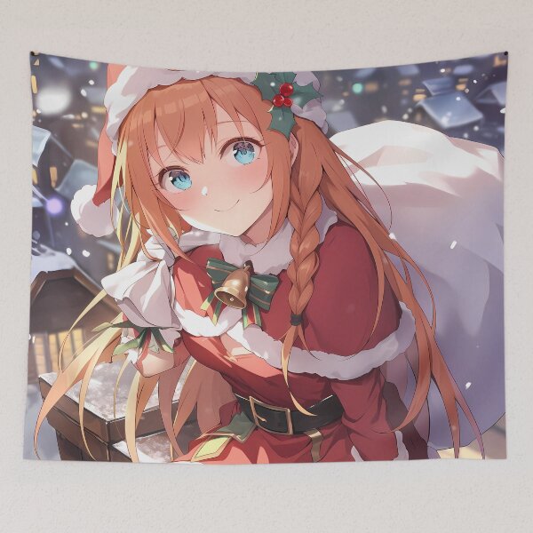 Item preview, Pecorine Princess Connect Christmas Winter Fantasy Santa Claus Night Anime Girl Town designed and sold by Raslbazola.