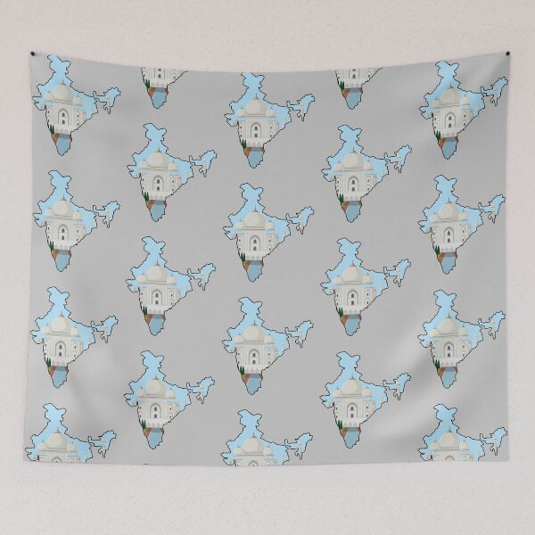 Item preview, India Map with Taj Mahal – Cultural Heritage Art designed and sold by mashmosh.