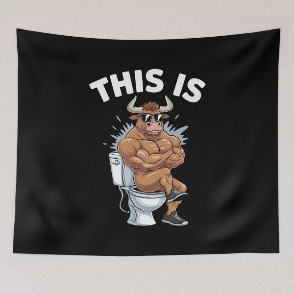 Item preview, This Is Bullsht Funny Popping Cow Toilet Humorous2  designed and sold by VerseFarm.