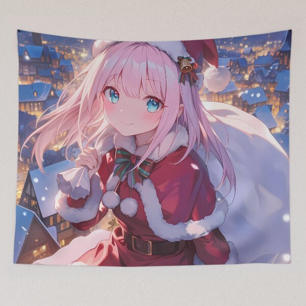 Item preview, Tsumugi Princess Connect Christmas Winter Fantasy Santa Claus Night Anime Girl Town designed and sold by Raslbazola.