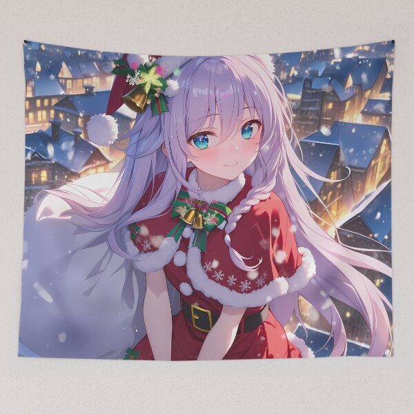 Item preview, Hatsune Christmas Princess Connect Anime Girl Snowy Santa Night Town designed and sold by Raslbazola.