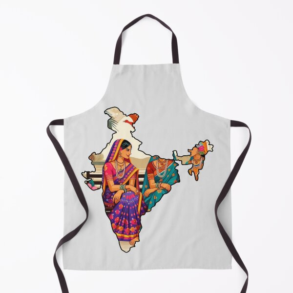 Item preview, India Map with Traditional Women – Cultural Art Tee designed and sold by mashmosh.