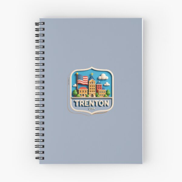 Item preview, Trenton USA – 3D Cute City Label with American Flag ,  designed and sold by PaintMeWorld.