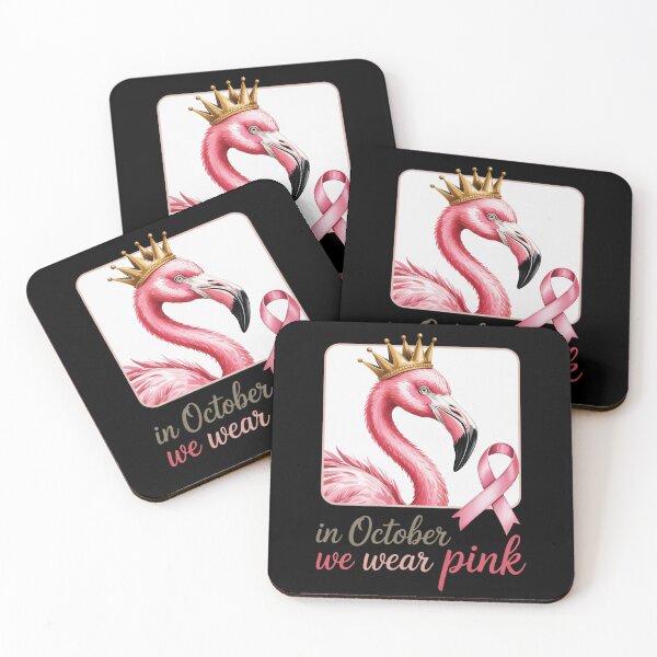 Item preview, Bra In October We Wear Pink Flamingo Breast Cancer Halloween designed and sold by DetroitMug.