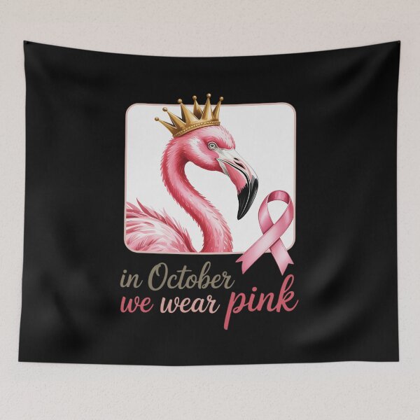 Item preview, Bra In October We Wear Pink Flamingo Breast Cancer Halloween designed and sold by DetroitMug.