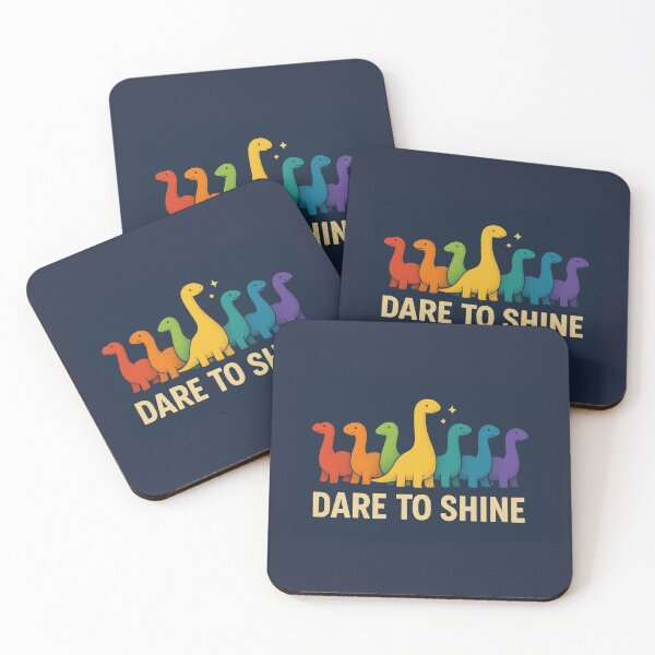 Item preview, Dare to Shine – Cute Rainbow Dinosaurs designed and sold by DesignShopAD.