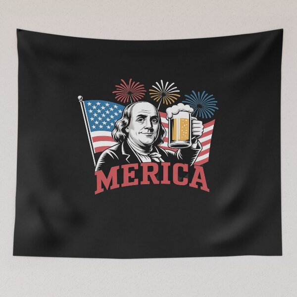 Item preview, Merica 4th Of July USA Flag Ben Franklin Funny Beer designed and sold by TAYLOROUSDALE.