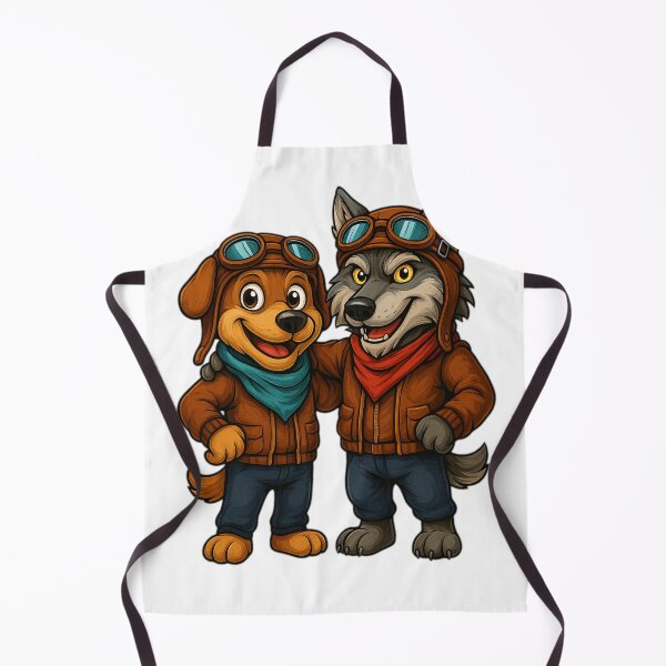 Item preview, Dog and Wolf Aviators – Cute Pilot Duo designed and sold by the-dovlat.