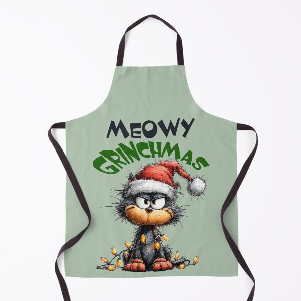 Item preview, Whimsical Cat Meowy Grinchmas Funny Cute Christmas Gift designed and sold by JDVNart.