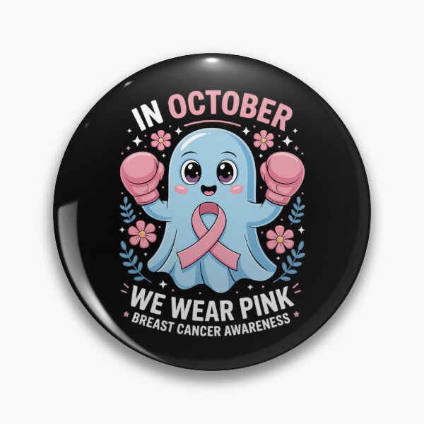 Item preview, Breast Cancer Halloween In October We Wear Pink Ghost Fighter designed and sold by DetroitMug.
