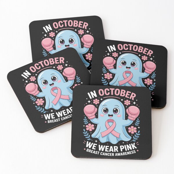 Item preview, Breast Cancer Halloween In October We Wear Pink Ghost Fighter designed and sold by DetroitMug.
