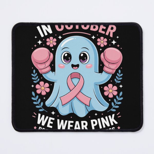Item preview, Breast Cancer Halloween In October We Wear Pink Ghost Fighter designed and sold by DetroitMug.