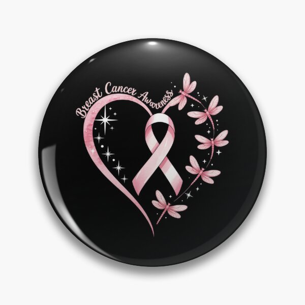Item preview, Breast Cancer Heart Dragonflies Awareness designed and sold by DetroitMug.