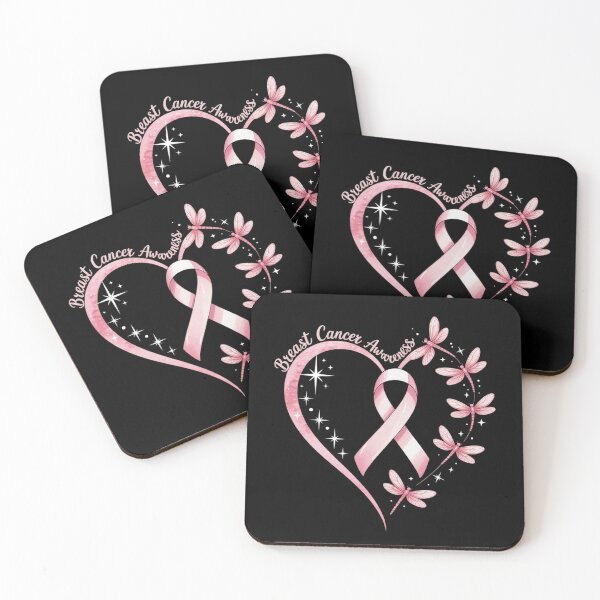 Item preview, Breast Cancer Heart Dragonflies Awareness designed and sold by DetroitMug.