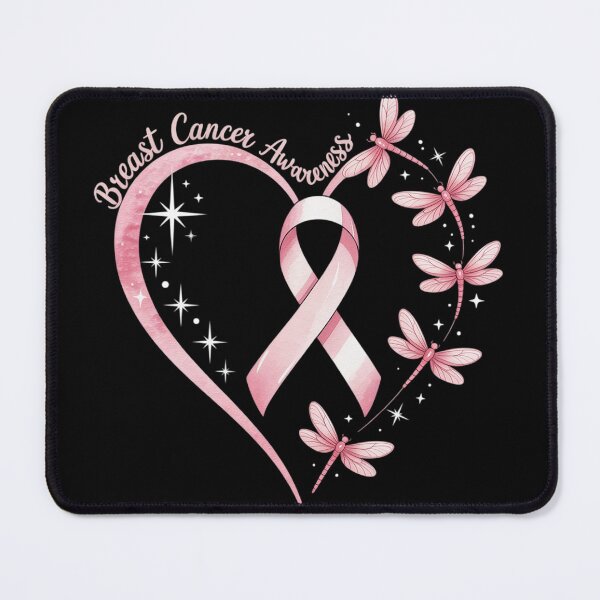 Item preview, Breast Cancer Heart Dragonflies Awareness designed and sold by DetroitMug.