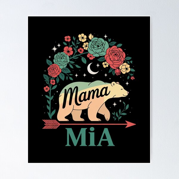 Item preview, Mia Name Floral Mama Bear Mothers Day  designed and sold by RsFilsingerArt.