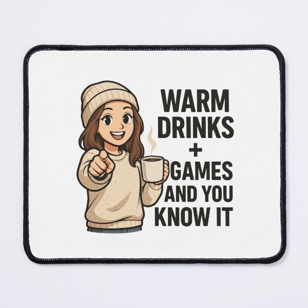 Item preview, WARM DRINKS + GAMES designed and sold by Trend Drops Mad.