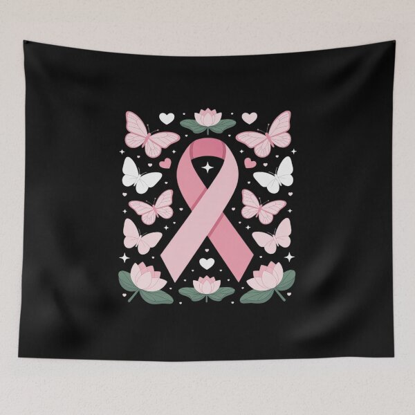 Item preview, Breast Cancer Pink Awareness Ribbon Floral Support designed and sold by DetroitMug.