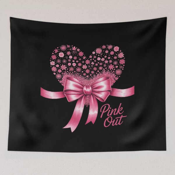 Item preview, Breast Cancer Pink Out Floral Football Mom Coquette Game Day designed and sold by DetroitMug.