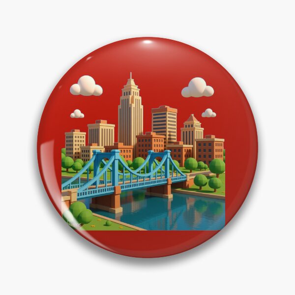 Item preview, Trenton USA – 3D Cute City Label with American Flag ,  designed and sold by PaintMeWorld.