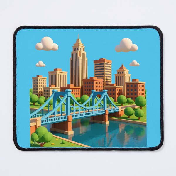 Item preview, Trenton USA – 3D Cute City Label with American Flag , designed and sold by PaintMeWorld.