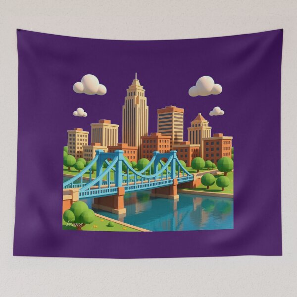 Item preview, Trenton USA – 3D Cute City Label with American Flag ,  designed and sold by PaintMeWorld.