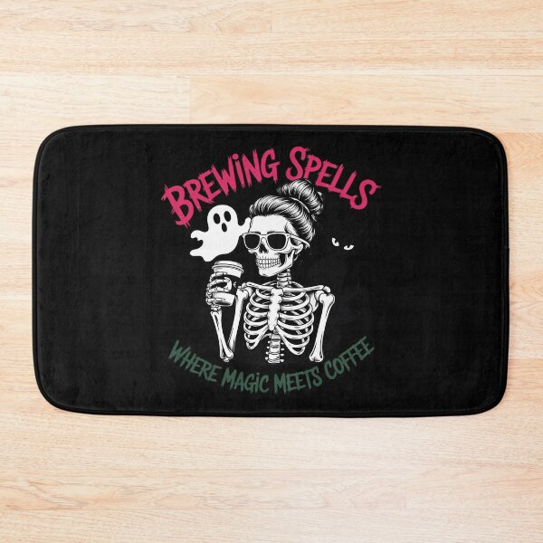 Item preview, Brewing Spells Where Magic Meets Coffee, Witchy Skull Coffee designed and sold by DetroitMug.