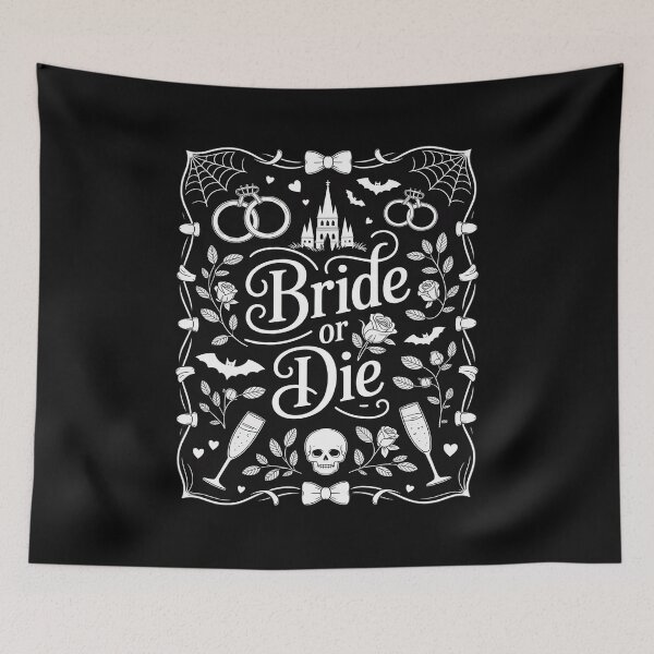 Item preview, Bride or Die Coquette Skeleton Ghoul Halloween Bach Party designed and sold by CultureSpec.