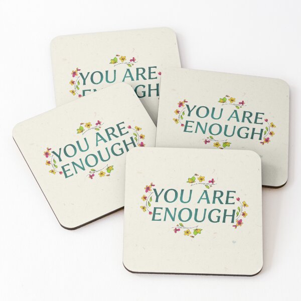 Item preview, Cool & Natural Self-Love Typography: "You Are Enough" designed and sold by PrintByte.