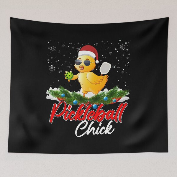 Item preview, Pickleball Chick Funny Santa Hat Sunglass Snowflakes Xmas designed and sold by JoannMinndy.