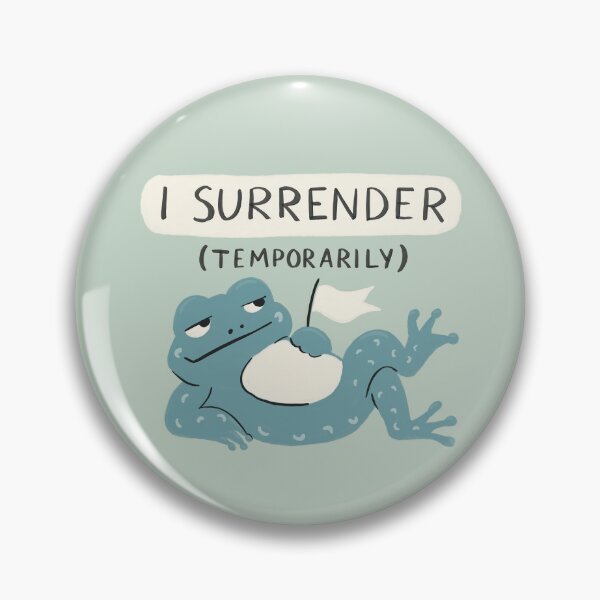 Item preview, White Flag Funny Productivity Frog Surrender Design for Burnout Recovery & Rest Days designed and sold by MaddaMom.