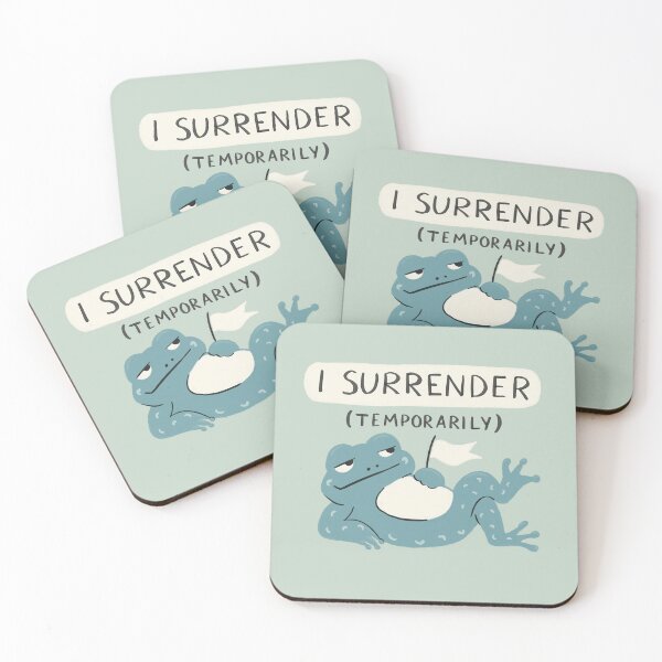 Item preview, White Flag Funny Productivity Frog Surrender Design for Burnout Recovery & Rest Days designed and sold by MaddaMom.