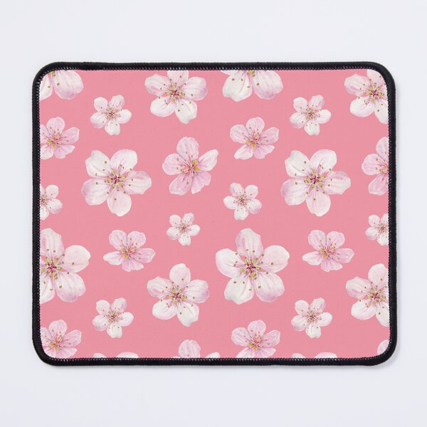 Item preview, Pink Cherry Prunus avium flowers pattern on pink background designed and sold by Holub Art Studio.