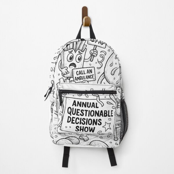 Item preview, Annual Questionable Decisions Show – Funny Food Characters Chaos Art designed and sold by ComedyInkFactor.